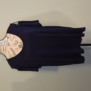 Navy Blouse with Open Shoulders